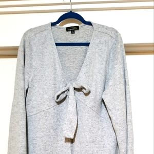 Light Gray tie front sweater/cardigan